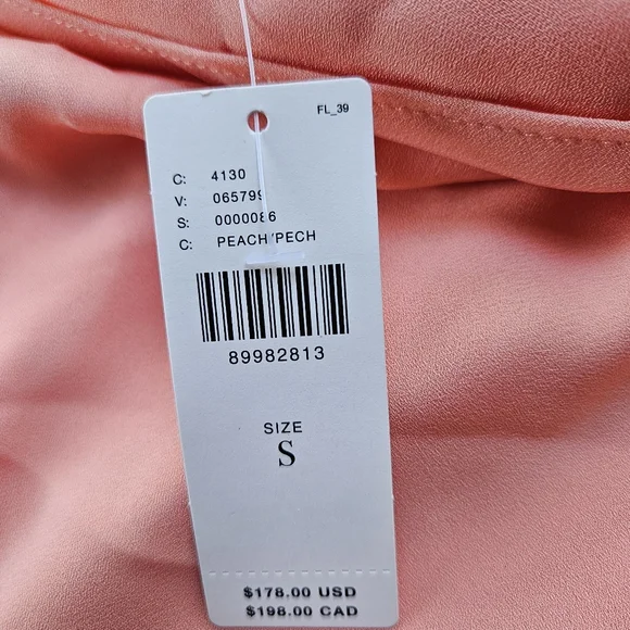 Anthropologie Mare Mare Sleeveless Draped Asymmetrical Midi Dress Peach - Picture 4 of 6